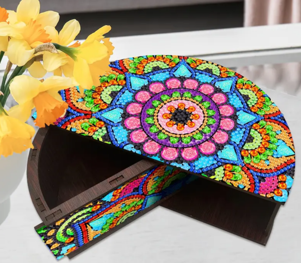 Diamond Painting DIY Vintage Mandala Kunst Holzkiste